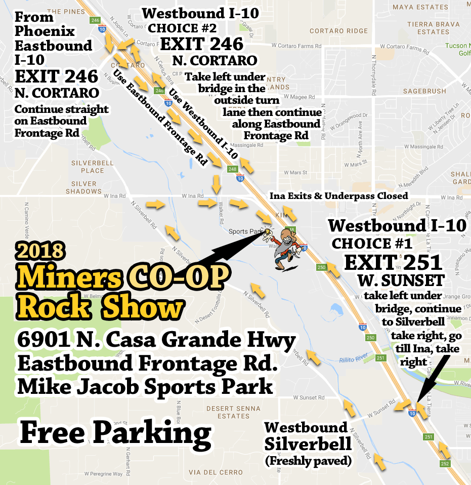 Map to the Tucson Jade Rendezvous