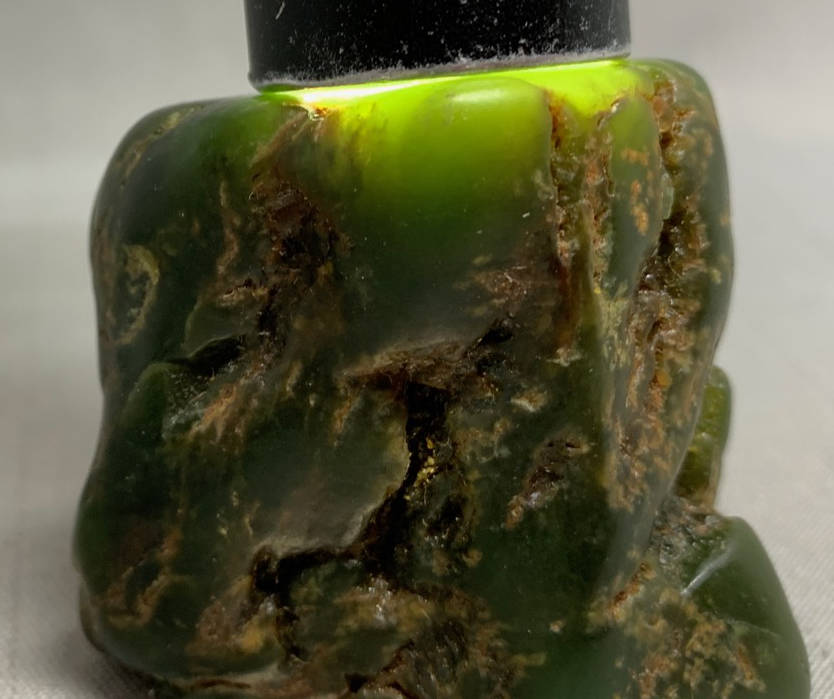 Bull Canyon Wyoming nephrite jade tumbled – rich apple green $150